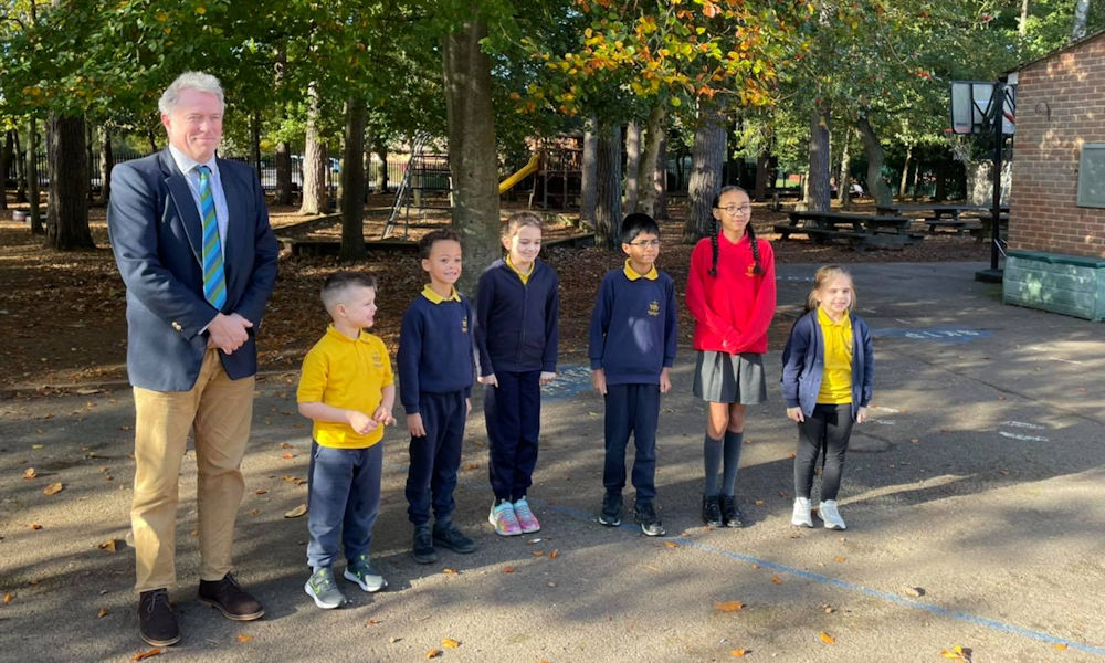 James Sunderland visits St Sebastian's CE Primary School