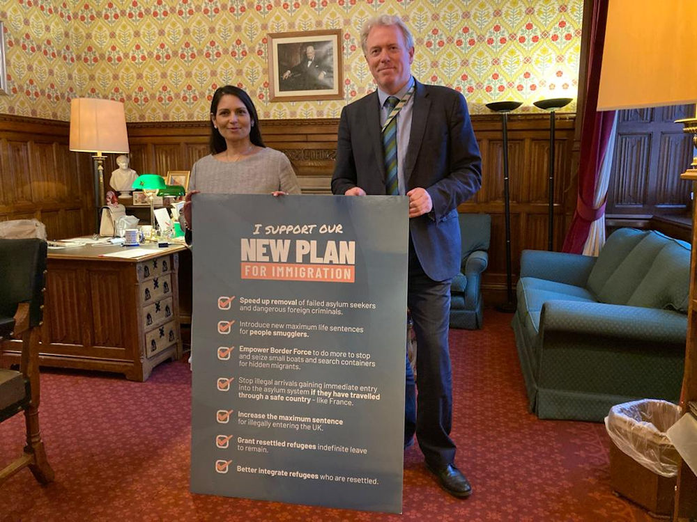 James Sunderland MP and Home Secretary Priti Patel MP