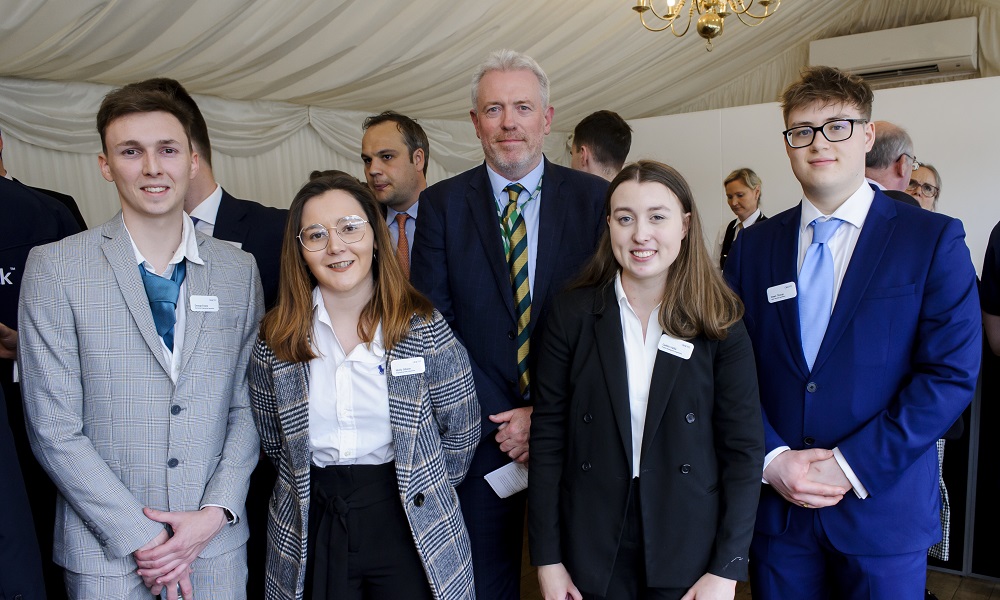 James Sunderland MP and apprentices from QinetiQ