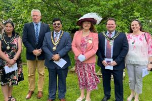 James Sunderland MP and fellow guests at Easthampstead tree planting ceremony