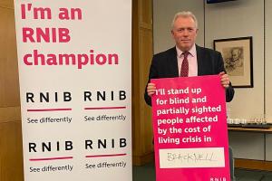 James Sunderland backs RNIB cost of living crisis campaign