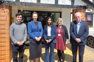 James Sunderland and Childrens Minister Claire Coutinho visiting the Kids Incorporated Day Nursery in Crowthorne