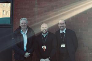 James Sunderland MP with Philip Mortimer and Keith Grainger