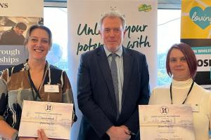 James Sunderland MP with Sam Oerlemans and Lisa Little in Westminster